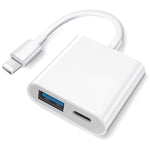 8 Pin 轉 USB2.0+8 Pin 介面 OTG 轉接器，支持 IOS 系統