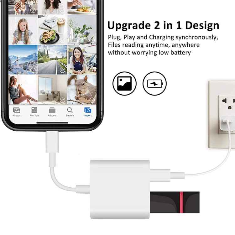 8 Pin 轉 USB2.0+8 Pin 介面 OTG 轉接器，支持 IOS 系統