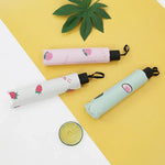 小清新女用晴雨傘 學生乙烯基三折簡約雙用晴雨傘，酪梨綠，酪梨白，酪梨粉，草莓白，草莓粉，桃子白，桃子粉