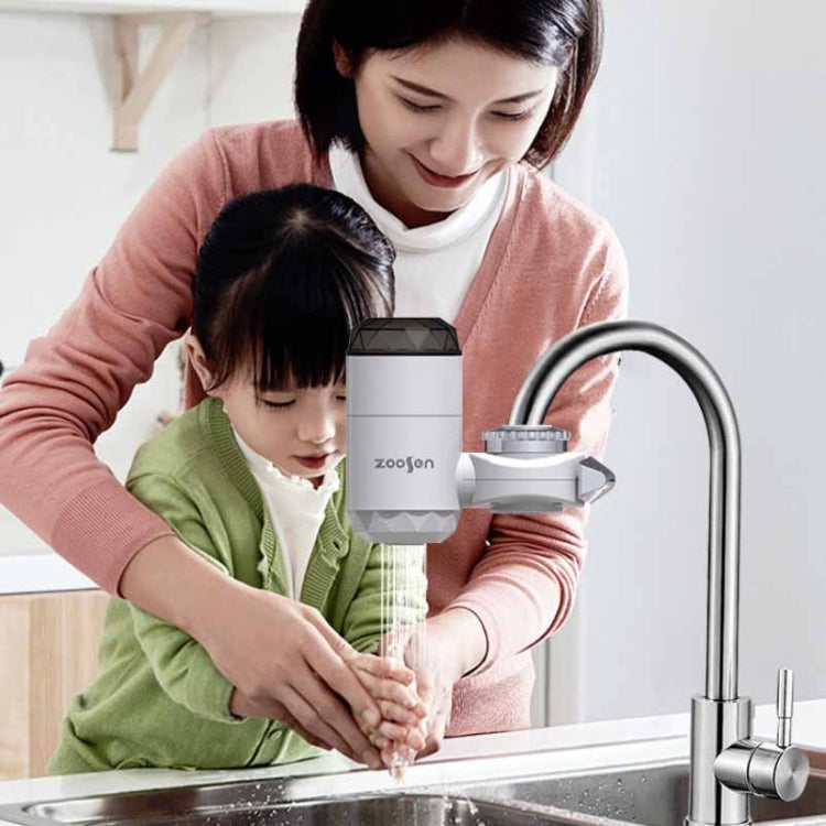 Zoosen 電熱水龍頭連接型即熱水龍頭 CN 插頭，款式：白色 + 防漏，白色，帶花灑頭連接器，白色 + 防漏