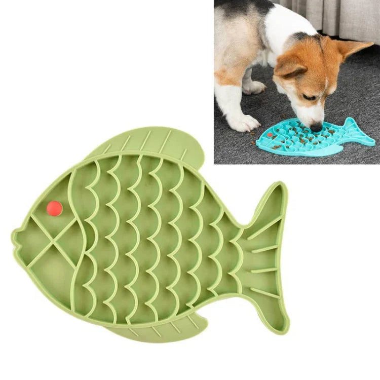 寵物貓狗矽膠慢食墊防嗆碗, 魚型, 爪型, 花型