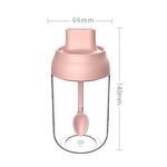 3件套馬卡龍絲帶防潮蓋匙調味罐玻璃調味瓶帶標籤，調味瓶，蜂蜜瓶，刷油瓶