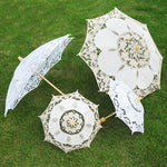 婚禮新娘蕾絲傘拍攝道具婚禮用品，長26cm/直徑29cm，長43cm/直徑45cm