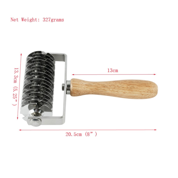 烘焙工具不銹鋼木柄披薩滾輪切割器甜點爐披薩網刀，披薩切割器1個