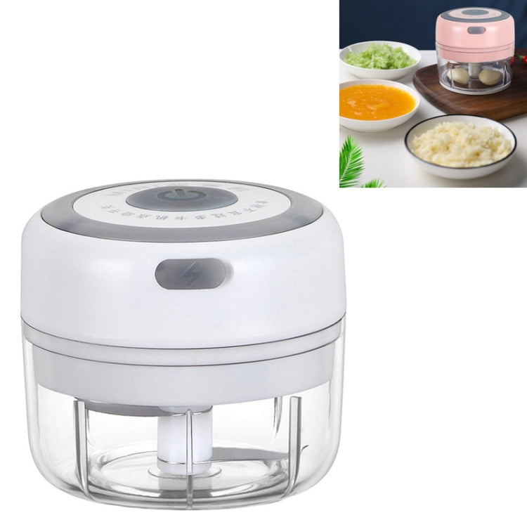 電動USB充電大蒜攪拌搗碎器輔食搗碎器不鏽鋼壓蒜剝蒜器無線迷你大蒜切割器，綠色，白色