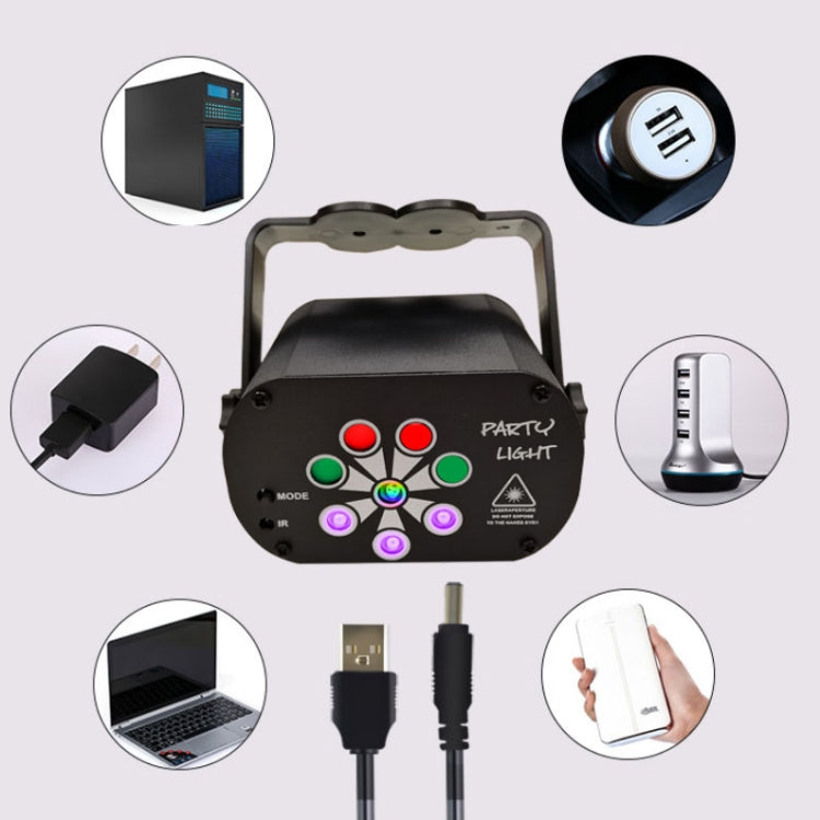 R90 8W 紫外線迷你雷射燈 聲控感應舞台氛圍燈條 KTV 雷射燈，USB 插入式，內建電池充電