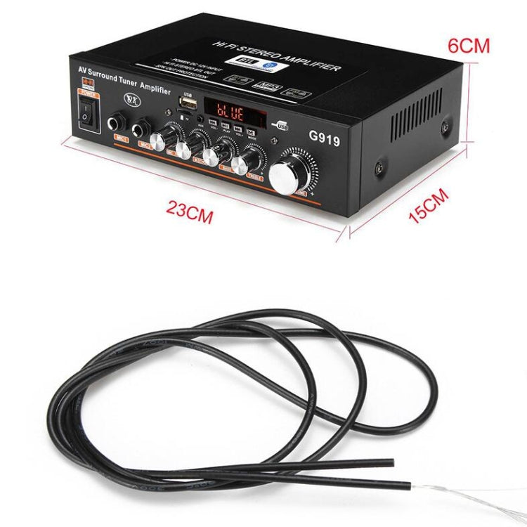 G919智能數字功率放大器內置藍牙/USB/SD/FM迷你功率放大器，歐規插頭