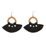 1 Pairs Ethnic Style Cotton Tassel Earrings Exaggerated Earrings Long Earrings, Orange, Black, Coffee, Turmeric, Pink, Beige