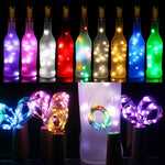 10 個 LED 酒瓶塞銅線燈 IP44 防水節日裝飾燈，2米 20顆LED