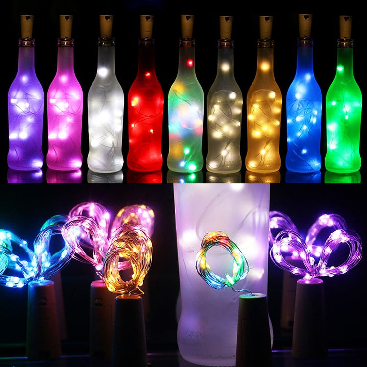 10 個 LED 酒瓶塞銅線燈 IP44 防水節日裝飾燈，2米 20顆LED