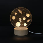3D Atmosphere Decorative Light Acrylic Inner Carved LED Night Light Creative Girl Table Lamp, Double Deer, Whale Girl, Deer, Cartoon Astronaut, Good Night, Flamingo, Full Moon, Tree Cat, Swan, Stars And Moon, Full Moon Swan, Moon Girl
