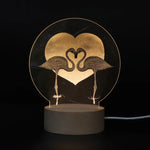 3D Atmosphere Decorative Light Acrylic Inner Carved LED Night Light Creative Girl Table Lamp, Double Deer, Whale Girl, Deer, Cartoon Astronaut, Good Night, Flamingo, Full Moon, Tree Cat, Swan, Stars And Moon, Full Moon Swan, Moon Girl