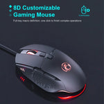 iMICE T91 8鍵 7200DPI USB有線發光電競滑鼠 線長：1.8米