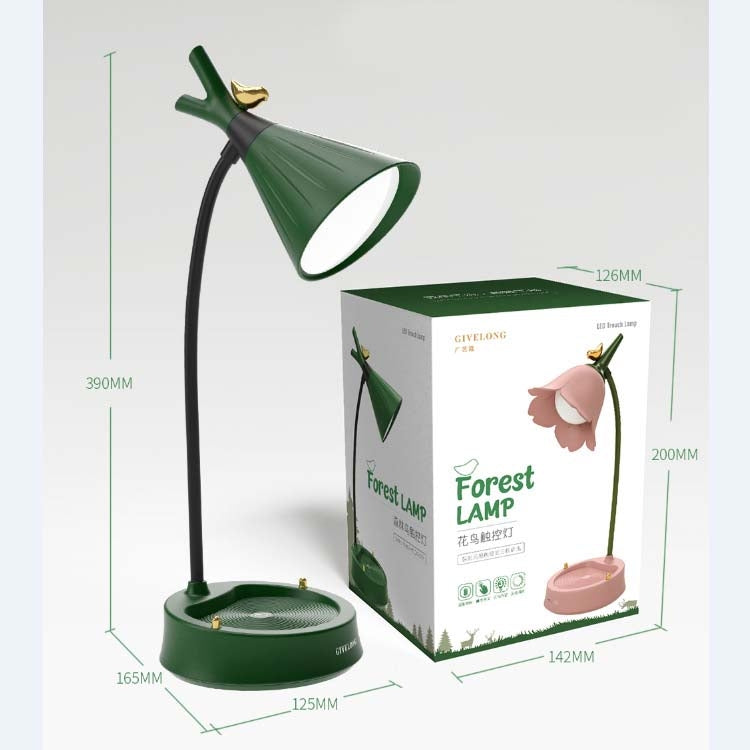 GIVELONG 森林鳥 LED 觸控 USB 桌燈 附手機架 臥室床邊夜燈，GL361-1 紅色，GL361-2 黃色，GL361-3 藍色，GL361-4 綠色，GL362-1 粉紅色，GL362-2 黃色，GL362-3 藍色，GL362-4 綠色，GL363-1 紅色，GL363-2 黃色