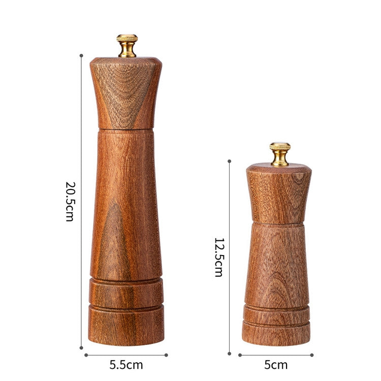 木製胡椒研磨器 廚房家用手動實心胡椒粉黑胡椒磨瓶調味罐，款式3，5英寸，款式3，8英寸