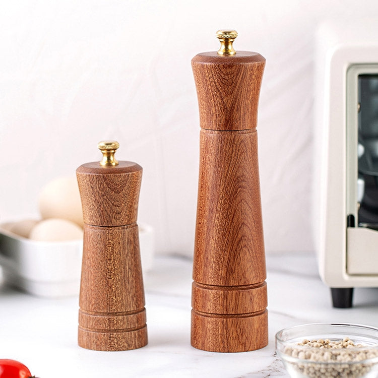 木製胡椒研磨器 廚房家用手動實心胡椒粉黑胡椒磨瓶調味罐，款式3，5英寸，款式3，8英寸