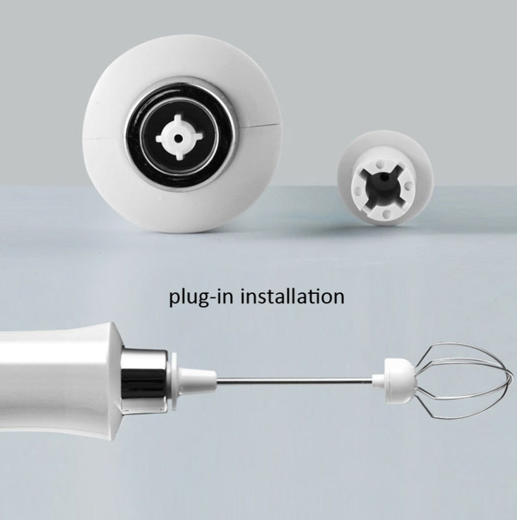 打蛋器 家用電動烘焙迷你無線手持充電攪拌器奶泡機，白色，黑色