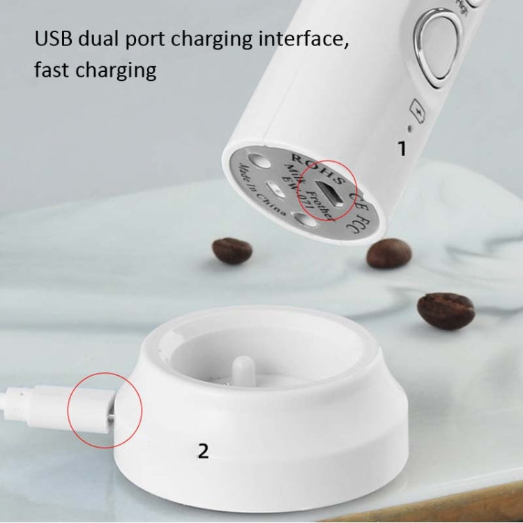 打蛋器 家用電動烘焙迷你無線手持充電攪拌器奶泡機，白色，黑色