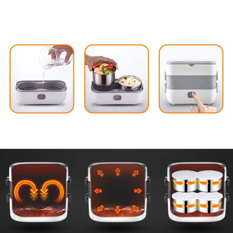 帶電加熱保溫午餐盒 可插電桶裝辦公室員工電飯煲，歐規插頭雙膽