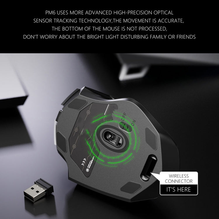 Inphic A1 6鍵 1000/1200/1600 DPI 家用遊戲無線機械滑鼠，顏色：灰色 無線+Bluetooth 4.0+Bluetooth 5.0，黑色 無線+Bluetooth 4.0+Bluetooth 5.0，黑色 無線充電靜音版，灰色 無線充電靜音版