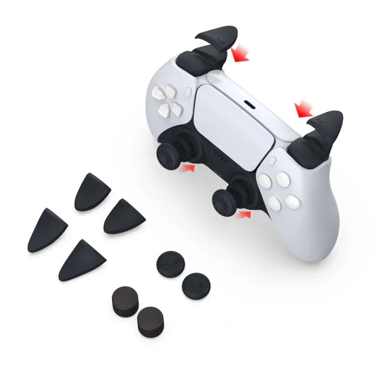 2 套 8 合 1 手把扳機按鈕 + 搖桿帽，適用於 PS5，8 合 1 手把扳機按鈕