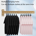 衣架摺疊伸縮陽台晾衣架室內家用壁掛衣桿，金色長（3節），銀色長（3節），黑色長（3節）