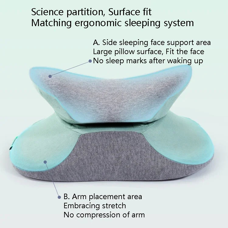 BEWALKER Multifunctional Student Portable Nap Pillow Waist Support Foldable Memory Foam Nap Pillow Office Sleeping Pillow, 38x20x15cm