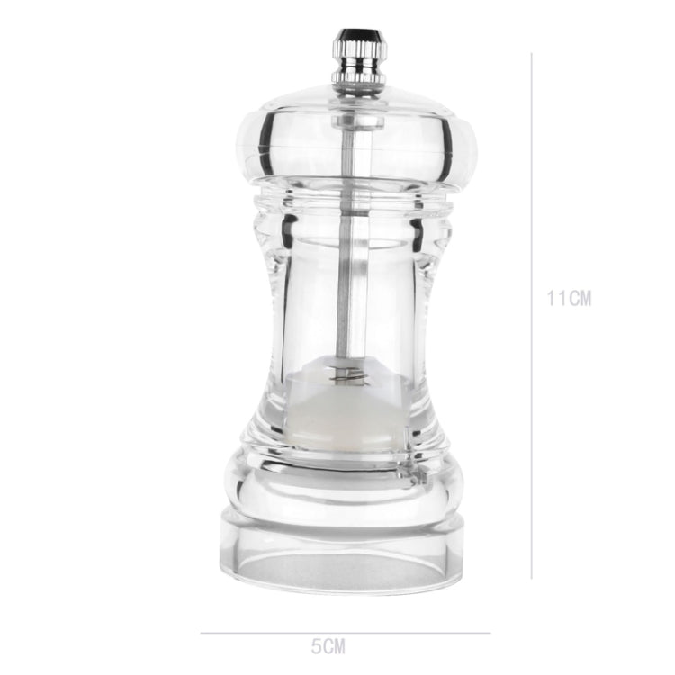 亞克力透明胡椒研磨器 手動胡椒研磨器陶瓷芯多用途調味瓶，4英寸，5英寸，6英寸