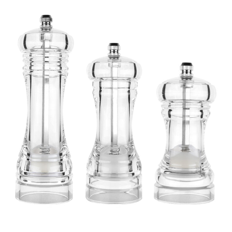 亞克力透明胡椒研磨器 手動胡椒研磨器陶瓷芯多用途調味瓶，4英寸，5英寸，6英寸