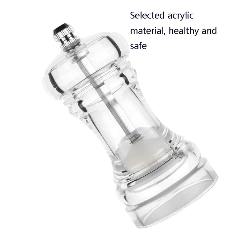 亞克力透明胡椒研磨器 手動胡椒研磨器陶瓷芯多用途調味瓶，4英寸，5英寸，6英寸