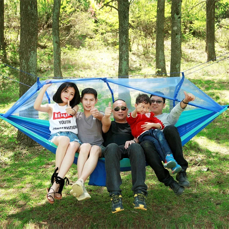 1-2人戶外蚊帳降落傘吊床 露營吊床睡床搖椅 便攜雙人椅，260 x 140cm，260x140cm藍灰色，260x140cm粉色，260x140cm粉藍色，260x140cm綠色，260x140cm黃綠色，260x140cm深藍色
