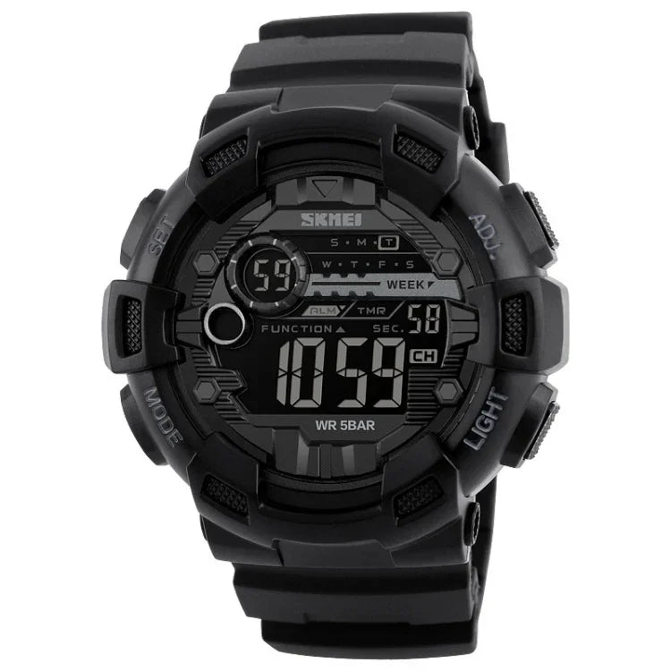 SKMEI 1243 Men Sports Watch Outdoor Waterproof Digital Watch, Red, Black, Golden