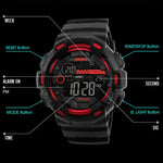 SKMEI 1243 Men Sports Watch Outdoor Waterproof Digital Watch, Red, Black, Golden