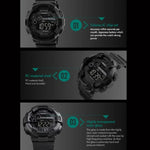 SKMEI 1243 Men Sports Watch Outdoor Waterproof Digital Watch, Red, Black, Golden