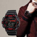 SKMEI 1243 Men Sports Watch Outdoor Waterproof Digital Watch, Red, Black, Golden