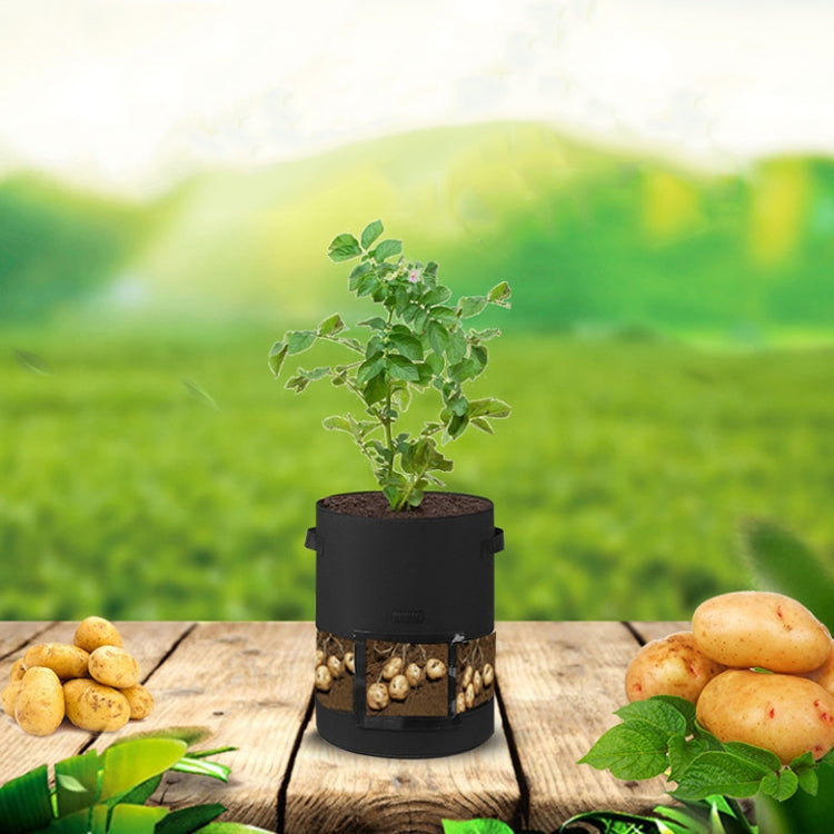 360 Degree Transparent Potato Bag In The Middle Covered Plant Growing Bag, Large (35x45cm) 43 Liters/10 Gallons, Medium (30x35cm) 26 Liters/7 Gallons
