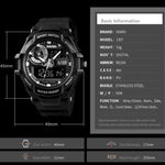 SKMEI 1357 Mens Multifunctional Sports Digital Watch Student Waterproof Watch, Red, Blue, Black