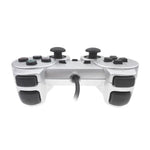 有線遊戲手柄 雙馬達震動 銀色燃油噴射遊戲手柄 適用於 PS2，適用於 PS2
