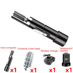 電動魚鱗刮除器家用自動無線刮鱗工具，中國插頭，黑色單電池、黑色單電池+刀頭、黑色雙電池、黑色雙電池+刀頭、紅色單電池、紅色單電池+刀頭