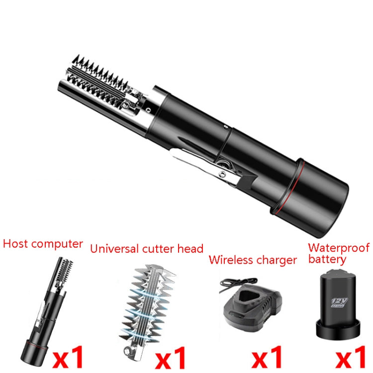 電動魚鱗刮除器家用自動無線刮鱗工具，中國插頭，黑色單電池、黑色單電池+刀頭、黑色雙電池、黑色雙電池+刀頭、紅色單電池、紅色單電池+刀頭