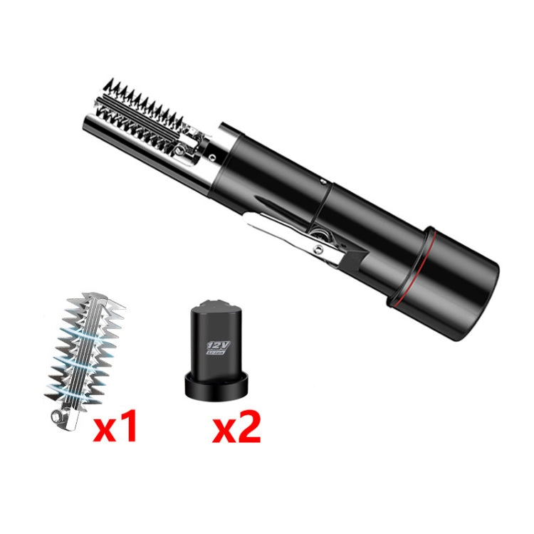 電動魚鱗刮除器家用自動無線刮鱗工具，中國插頭，黑色單電池、黑色單電池+刀頭、黑色雙電池、黑色雙電池+刀頭、紅色單電池、紅色單電池+刀頭
