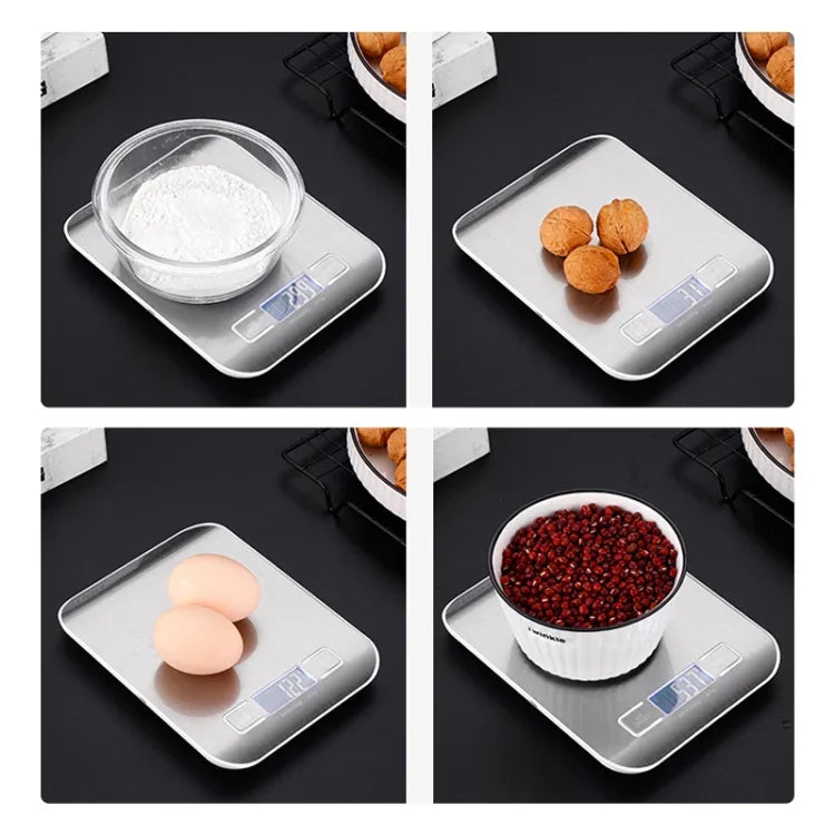 不鏽鋼小型食品電子秤 廚房便攜烘焙電子秤，5kg/1g（電池款白色），5kg/1g（電池款黑色），10kg/1g（電池款白色），5kg/1g（可充電白色），10kg/1g（可充電白色）