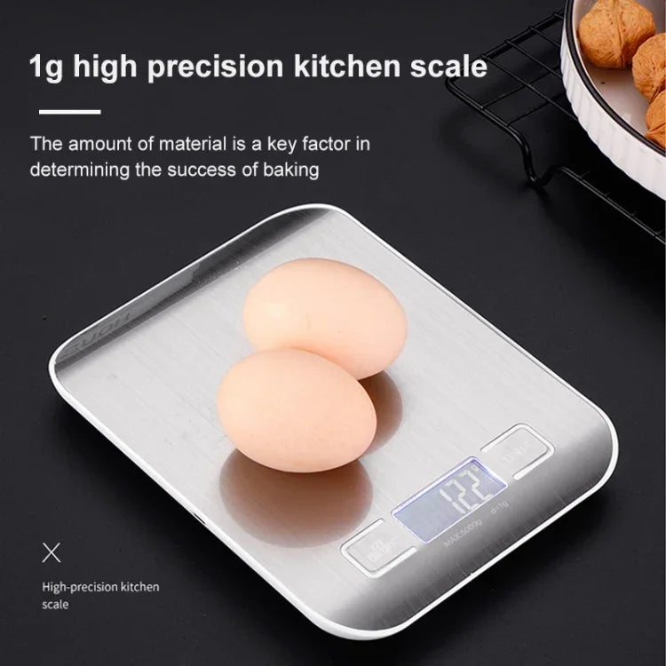不鏽鋼小型食品電子秤 廚房便攜烘焙電子秤，5kg/1g（電池款白色），5kg/1g（電池款黑色），10kg/1g（電池款白色），5kg/1g（可充電白色），10kg/1g（可充電白色）