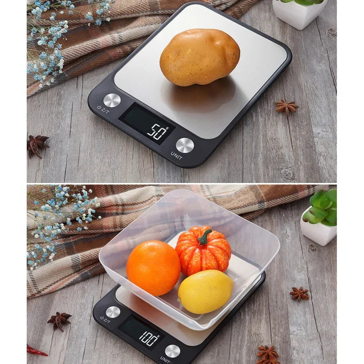 小型廚房食品秤 不鏽鋼電子廚房秤，5kg/1g（黑色），10kg/1g（黑色），5kg/1g（白色），10kg/1g（白色）