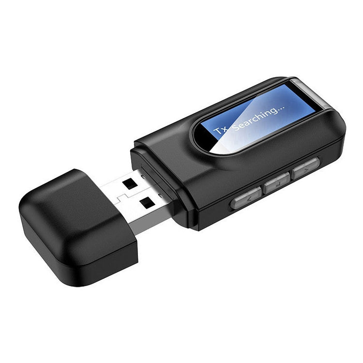 BT201 藍牙 5.0 USB 2 合 1 藍牙音頻接收器發射器 含 LCD 顯示, 藍牙音頻接收器發射器含 LCD 顯示