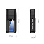 BT201 藍牙 5.0 USB 2 合 1 藍牙音頻接收器發射器 含 LCD 顯示, 藍牙音頻接收器發射器含 LCD 顯示