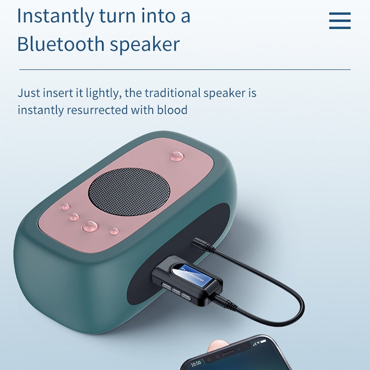 BT201 藍牙 5.0 USB 2 合 1 藍牙音頻接收器發射器 含 LCD 顯示, 藍牙音頻接收器發射器含 LCD 顯示
