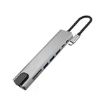 WC7367 8 合 1 87W Type-C 轉 PD+USB3.0/USB2.0+SD+TF+HDMI+RJ45+Type-C 擴充基座集線器，WC7367