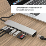 WC7367 8 合 1 87W Type-C 轉 PD+USB3.0/USB2.0+SD+TF+HDMI+RJ45+Type-C 擴充基座集線器，WC7367