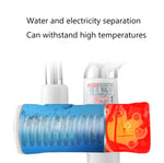 廚房即熱電熱水龍頭熱冷水加熱器歐規插頭，燈顯示下進水口、燈顯示側進水口、燈顯示漏水保護下進水口、燈顯示漏水保護側進水口